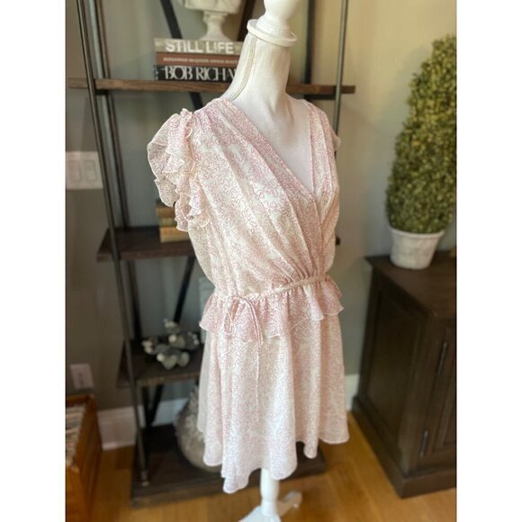 Ted Baker Evelyna Printed Texture GGT Mini Dress Ivory Womens Size 3 Medium 8 - Picture 9 of 12